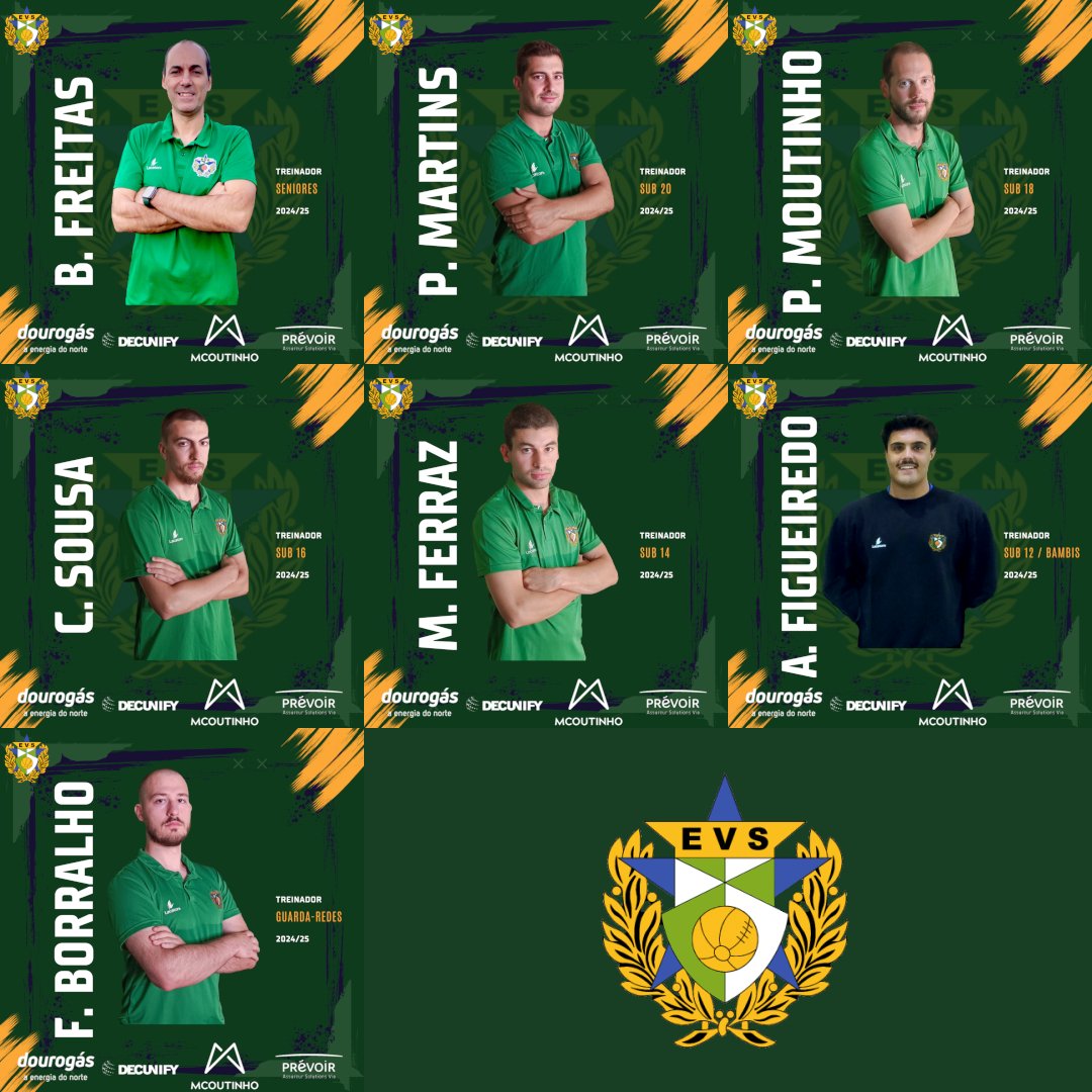 evs_andebol's tweet photo. Começam hoje os treinos de todos os escalões. E estes são os timoneiros para a época 2024/25.
Força Vigorosa!
Apoio: #dourogás, #DECUNIFY, #grupomcoutinho e #PrevoirPortugal
#andebol #andebolportugal #handball https://t.co/B22HVW7RE0