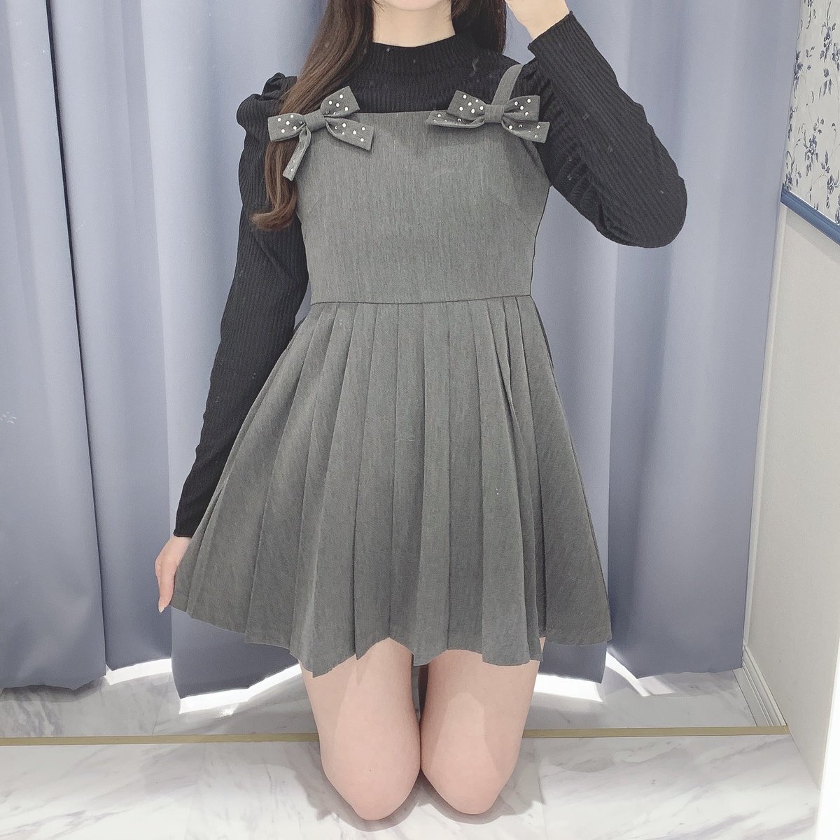 evelyn リボンキャミギャザーOP チェック evelyn リボンキャミギャザーOP チェック リボンキャミギャザー