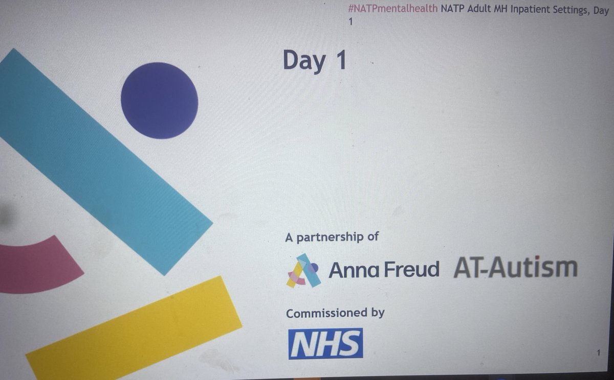 Ayesha Gadher (@ayesha_gadher) on Twitter photo Looking forward to Day 1 of the National Anna Freud Programme for Adult Mental Health Inpatient Settings, trying to make our inpatient services more inclusive 1 step at a time <a href="/smiles4_me/">Shaun</a> <a href="/NursingEmma/">Dr Emma Wadey Ph.D FQNI FAAN RN (MH)</a> <a href="/HPFT_NHS/">Hertfordshire Partnership University NHS FT (HPFT)</a>
#NATPmentalhealth #AnnaFreud #AutismFriendly #TrainTheTrainer Looking forward to Day 1 of the National Anna Freud Programme for Adult Mental Health Inpatient Settings, trying to make our inpatient services more inclusive 1 step at a time <a href="/smiles4_me/">Shaun</a> <a href="/NursingEmma/">Dr Emma Wadey Ph.D FQNI FAAN RN (MH)</a> <a href="/HPFT_NHS/">Hertfordshire Partnership University NHS FT (HPFT)</a>
#NATPmentalhealth #AnnaFreud #AutismFriendly #TrainTheTrainer