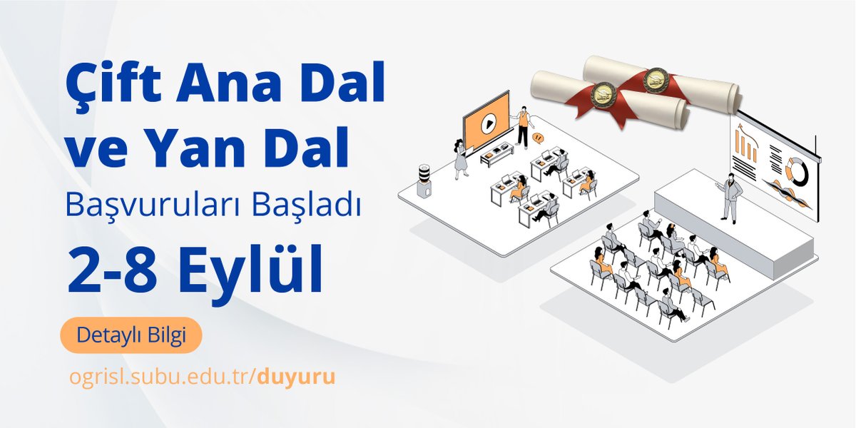 📣 Çift Ana Dal ve Yan Dal başvuruları başladı.

Detaylar 👇
🔗 ow.ly/uFvS50Tcg4X