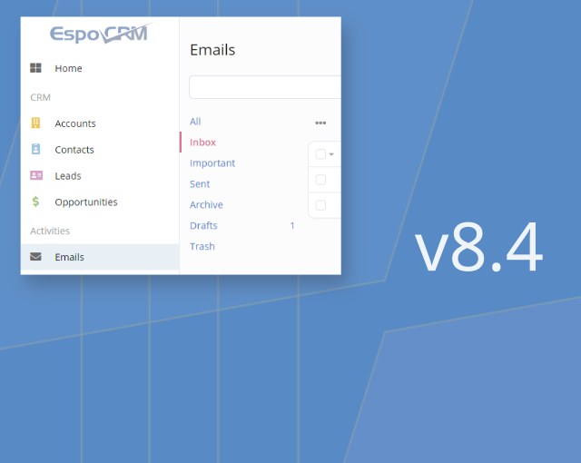 Version 8.4 is out. It introduces improvements in Emails and more. See in the blog post. espocrm.com/blog/espocrm-8… More to come.