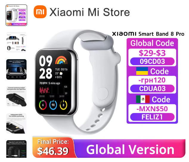 shopping_soma's tweet photo. Buy link - https://t.co/AiqZPKLqRK
== 59% off ==
Global Version #Xiaomi Mi Band 8 Pro #Smart Wristband 5ATM Waterproof 150 Sport Modes 1.74" AMOLED Screen GPS Blood Oxygen
#band 8
#miband
#global band
#xiaomi mi8 mi band
#mi fit 8 https://t.co/mEcVpkLExy