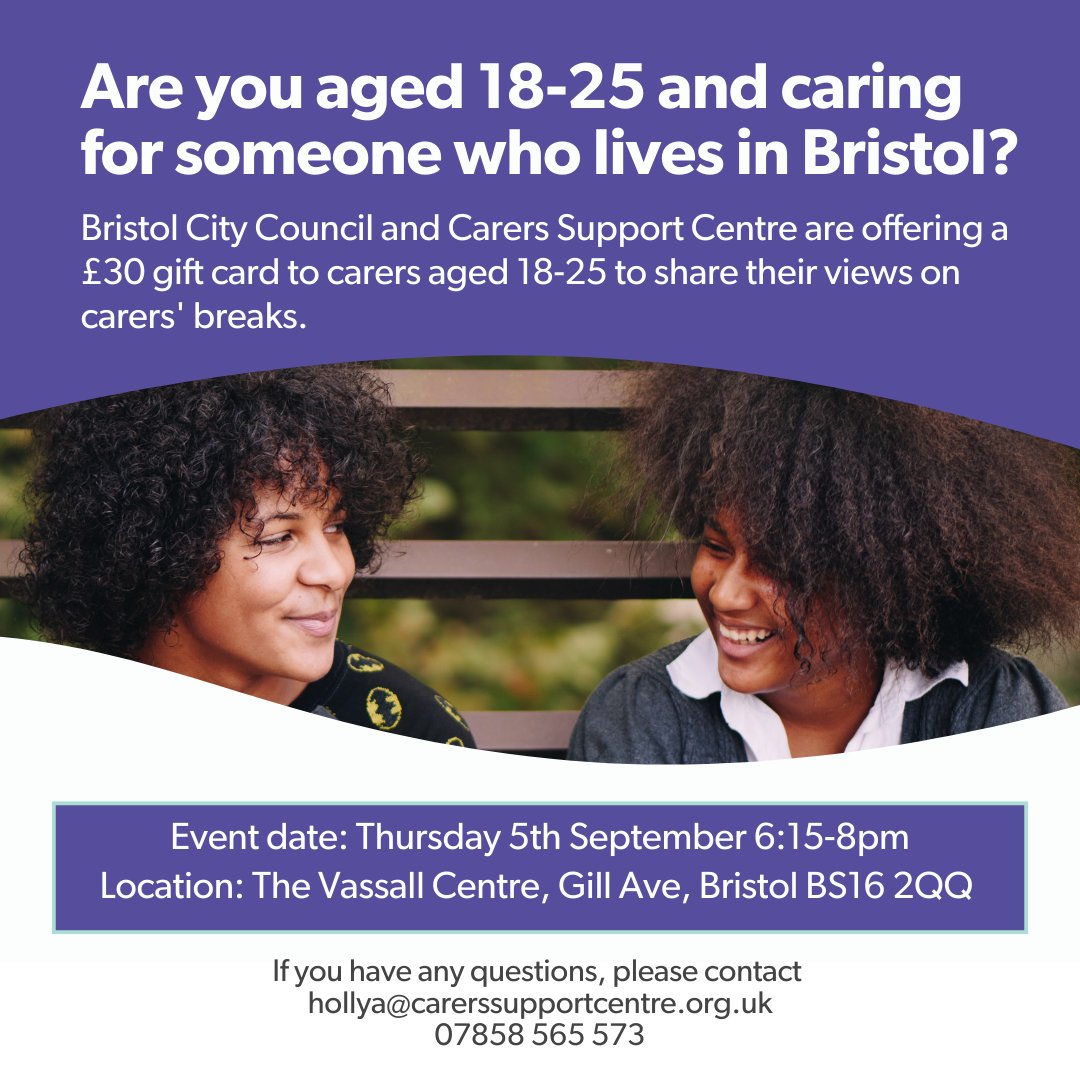 If you're a young adult carer, you can still claim your £30 gift voucher by joining our focus group on Thursday!

To sign up for this focus group, visit this link: carersbreakfocusgroup.paperform.co