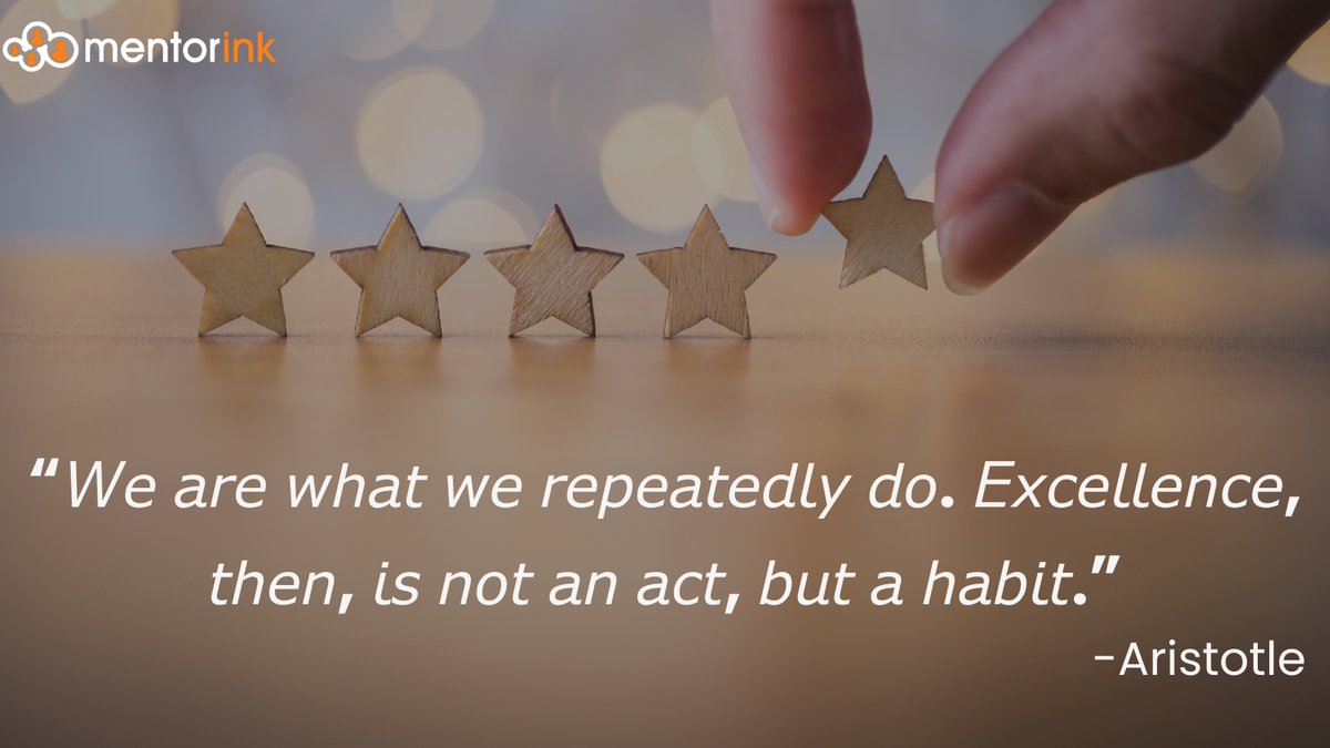 mentorink's tweet image. 🌟 𝗠𝗼𝗻𝗱𝗮𝘆 𝗠𝗼𝘁𝗶𝘃𝗮𝘁𝗶𝗼𝗻: Start September with Excellence 🍂

“We are what we repeatedly do. Excellence, then, is not an act, but a habit.” — Aristotle

Let’s make excellence a daily habit this month!

#MondayMotivation #Excellence #SeptemberStart