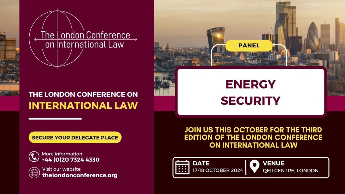 Energy Security panel at #LCIL24 will consider legal issues raised by attacks on energy infrastructures &amp; trading routes and  whether int. law is currently fit to address those threats to energy security. If not, how could the framework be strengthened?
buff.ly/3Z6YBwY