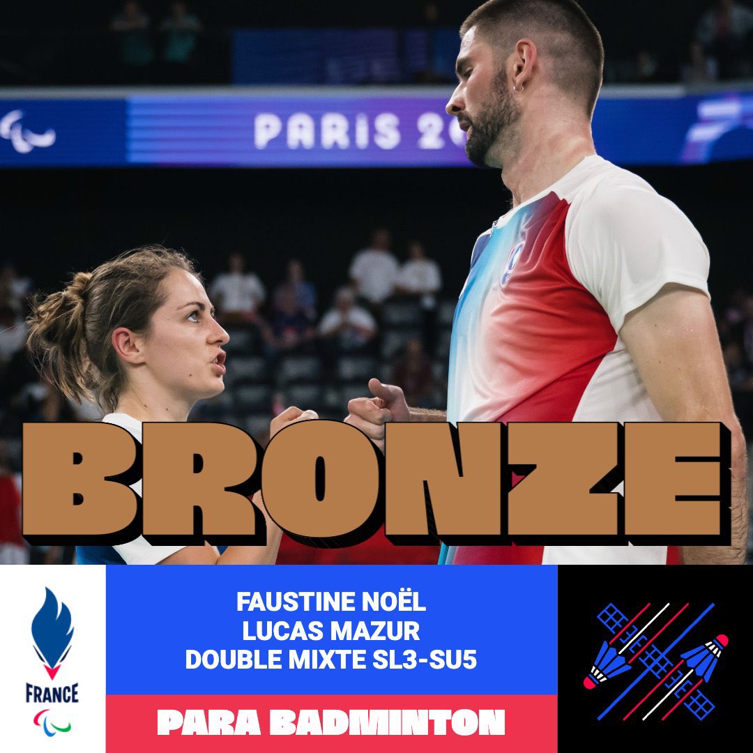 AntoGriezmann's tweet photo. 🚨 ALERTE MÉDAILLE 🚨

🥉 FAUSTINE et LUCAS 🥉

Bravo 👏👏👏👏 🏸

#AlerteMedaille https://t.co/9U5xwTOqE4