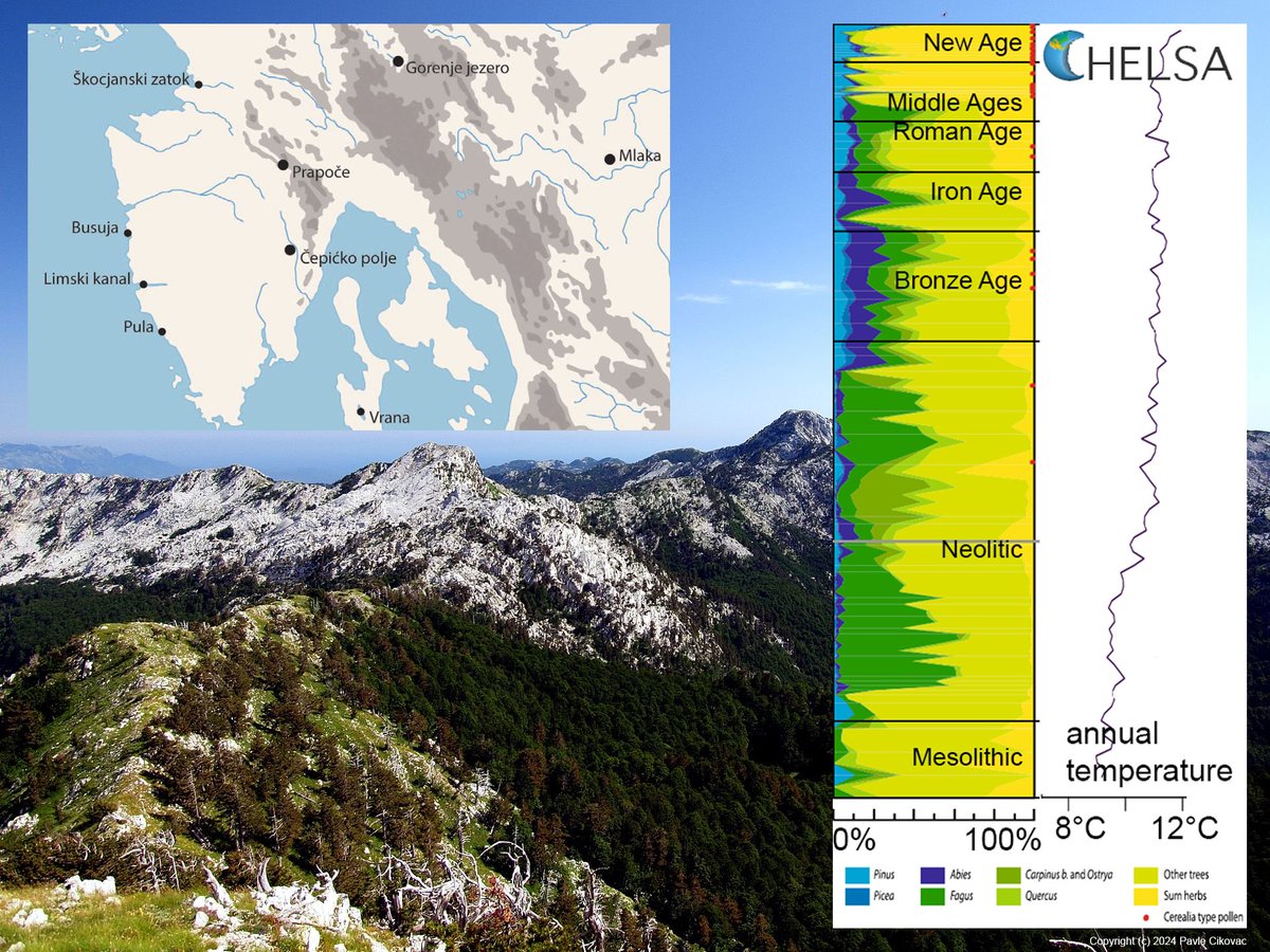 Dr. Dirk Karger (@dirknkarger) on Twitter photo Using #CHELSA-TraCE21k #paleoclimate data to analyze pollen records from Slovenia and Croatia we show how #climate shifts and human activity shaped the vegetation of the Northern Dinaric Karst over the last 10,000 years. <a href="/WSL_DME/">WSL Dynamic Macroecology</a> <a href="/WSL_research/">WSL Umweltforschung @wslresearch.bsky.social</a> link.springer.com/book/10.1007/9… Using #CHELSA-TraCE21k #paleoclimate data to analyze pollen records from Slovenia and Croatia we show how #climate shifts and human activity shaped the vegetation of the Northern Dinaric Karst over the last 10,000 years. <a href="/WSL_DME/">WSL Dynamic Macroecology</a> <a href="/WSL_research/">WSL Umweltforschung @wslresearch.bsky.social</a> link.springer.com/book/10.1007/9…