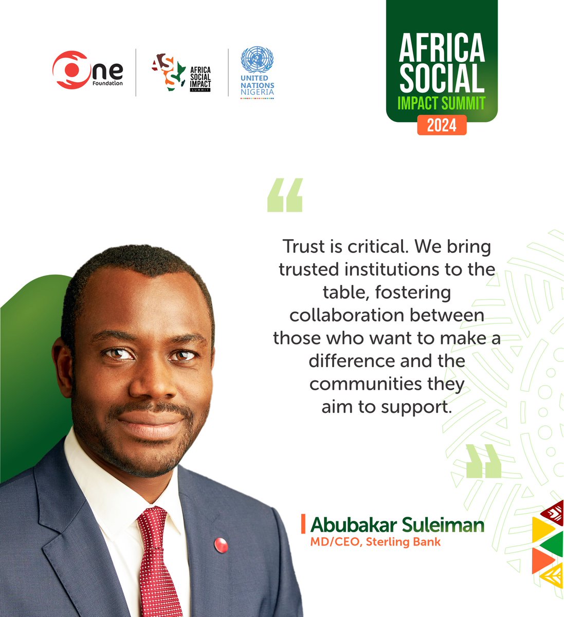 Trust and collaboration are the pillars of meaningful change. Reflecting on ASIS 2024, Abubakar Suleiman, MD/CEO, Sterling Bank, highlighted how the summit has forged vital connections between institutions and communities.

#ASIS2024 #SustainableDevelopment #Partnerships