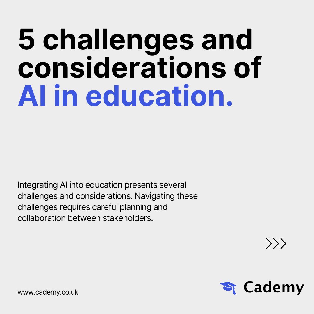 cademy__'s tweet image. 💡 Pro Tip: 5 challenges and considerations of AI in education!
#EducationTips #TeachingTips #TrainingTips #BookingPlatform #CRM #LMS #EducationDirectory #Cademy