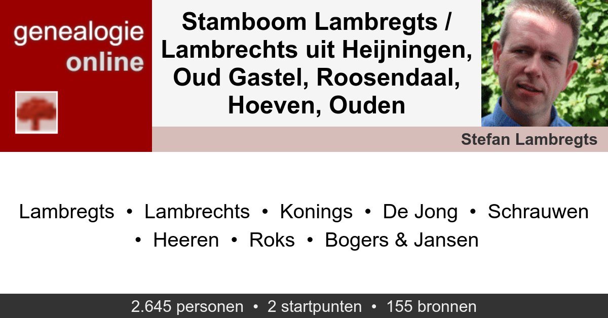 Stamboom Joannes Lambrechts Rombauts dlvr.it/TChcCj