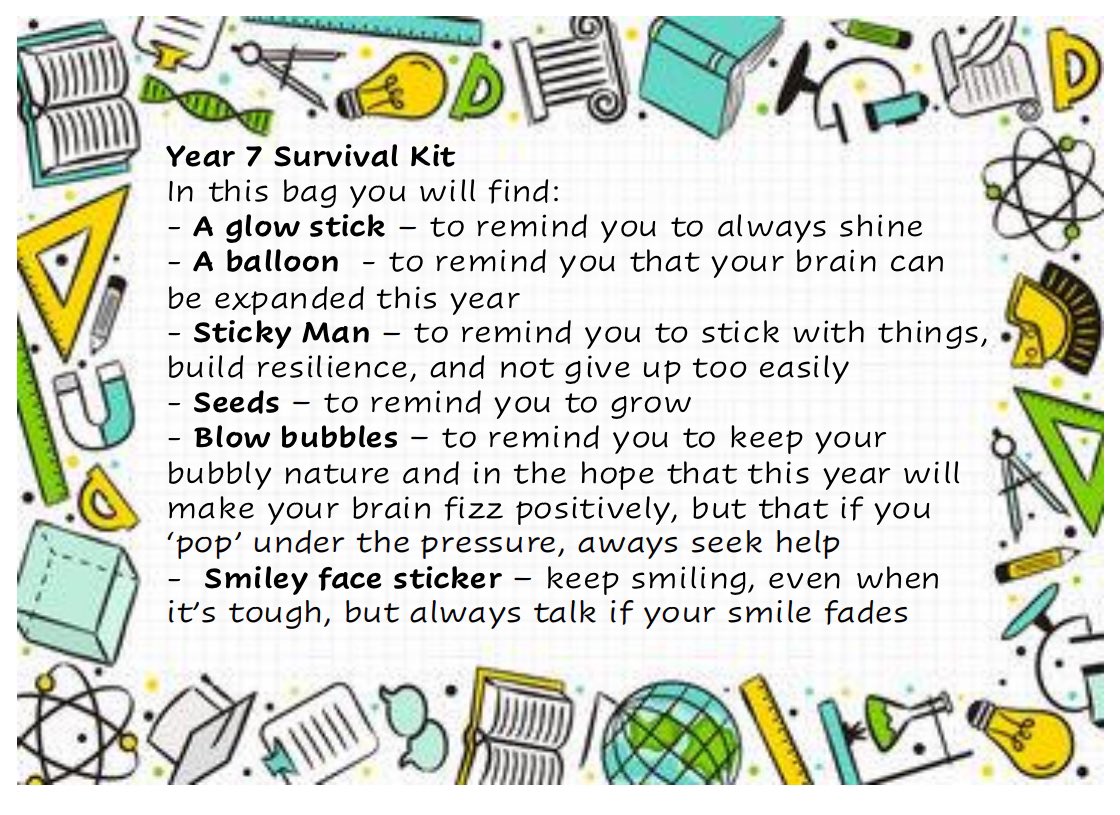 best_lssn_ever's tweet photo. New Year 7 Survival Kit 🥳🥳🥳 #year72024 #newbie #firstdayback #firstdayofschool #year7 #survival #teaching #teachinguk #pastoral #education #everyonematters #youmatter -#welcome #everyonewelcome https://t.co/jPFy15nNVJ
