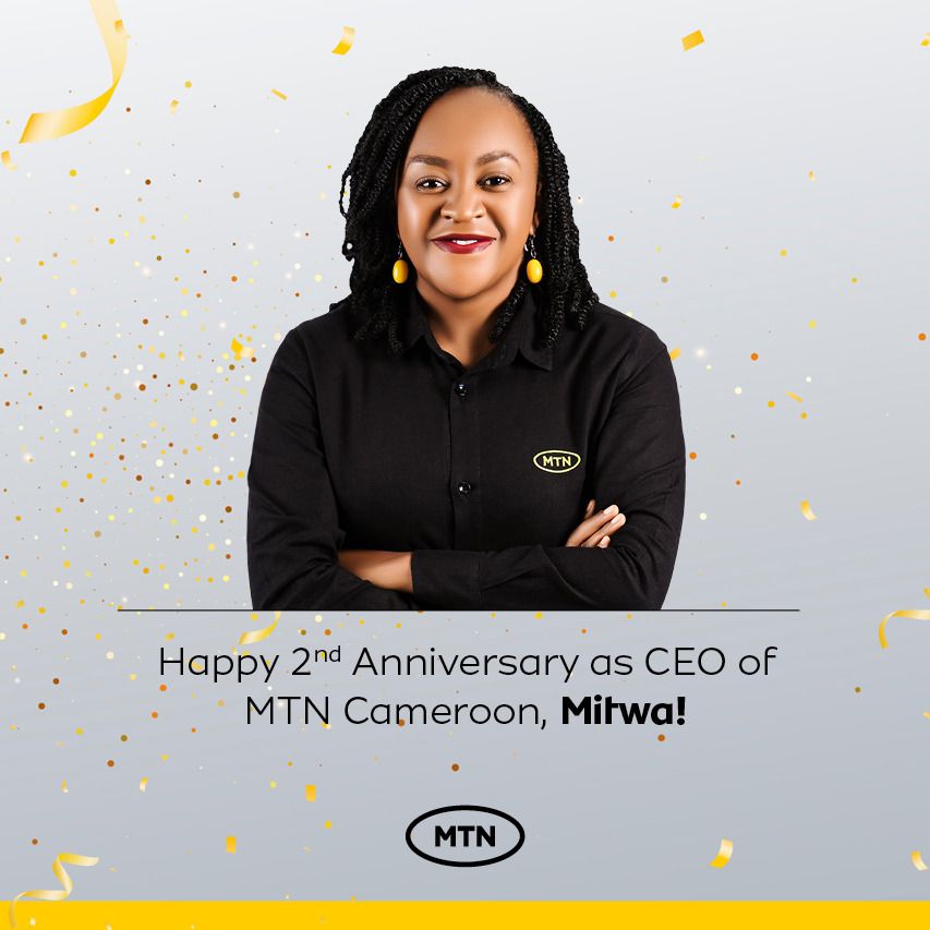 Happy 2nd Anniversary as CEO of <a href="/MTNCameroon/">MTN CAMEROON</a>, @Mkngambi 🎉. 

It’s been a great 2 years with you, cheers to many more! 

#DoingGoodTogether #DoItSmart