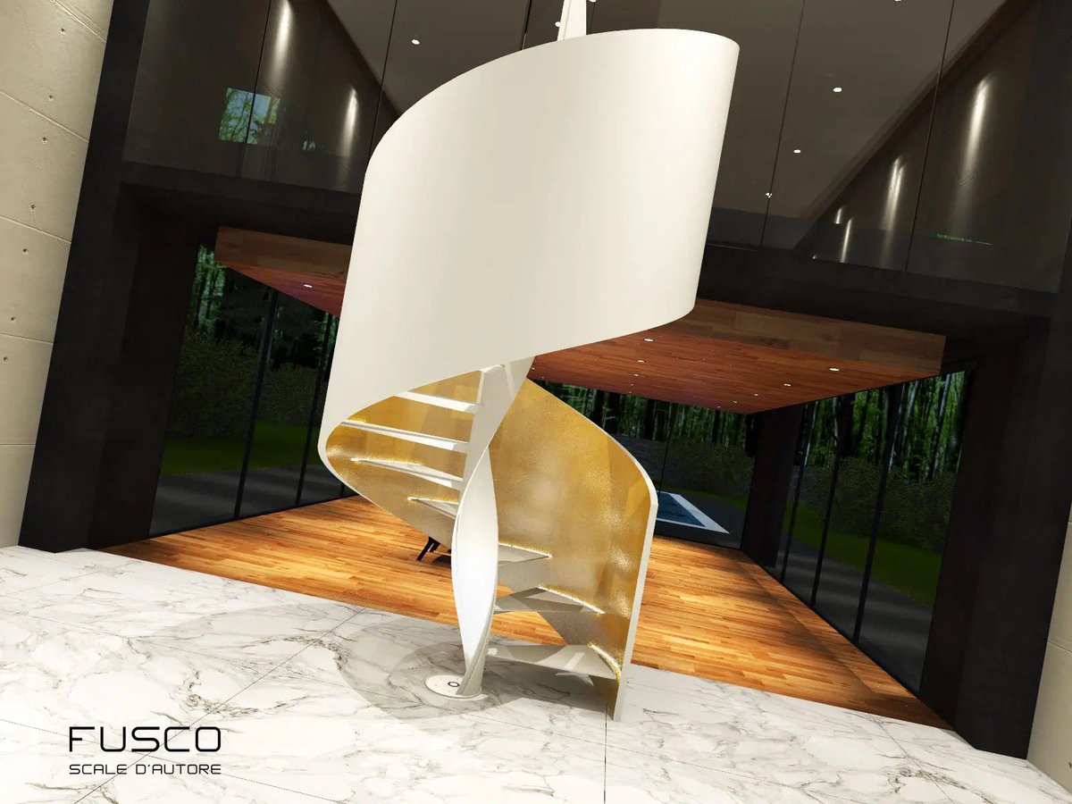 FUSCOSRL's tweet photo. ✨ **Eleganza e Innovazione** ✨

Scopri la bellezza senza tempo della nostra scala elicoidale AXEL by  #fuscoscaledautore 
Porta il tuo spazio a un livello superiore con un elemento architettonico che non passerà inosservato!
#InteriorDesign #Architettura #DesignModerno #Scale https://t.co/bM5Wb7y3ju