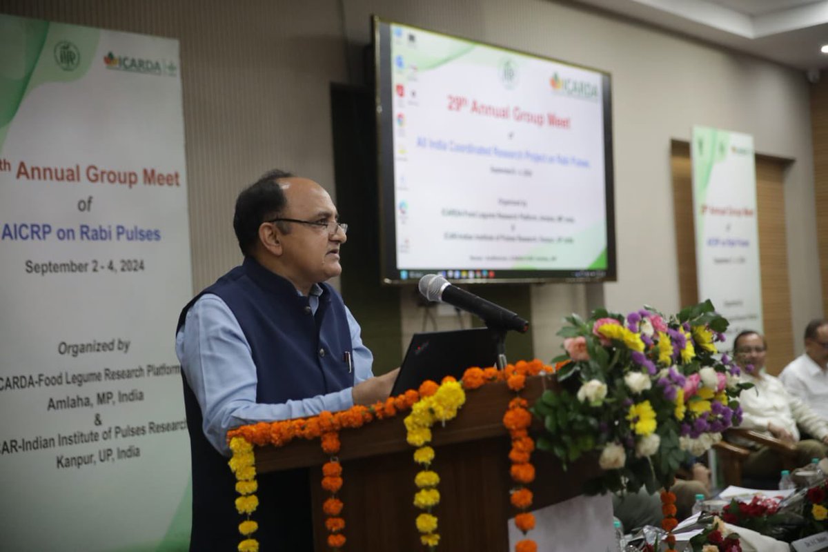 Dr TR Sharma, DDG, Crop Science giving his remarks on Improving pulse production in India #AICRP <a href="/ICARDA/">ICARDA</a> <a href="/ShivKAgrawal/">Shiv Agrawal</a> <a href="/surendrabarpete/">surendra barpete</a>