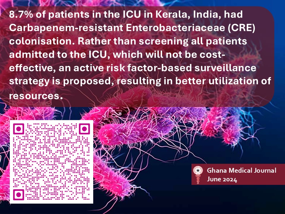 Ghana Medical Journal (@ghanamedj) on Twitter photo Rectal screening for carbapenemase-producing Enterobacteriaceae in an intensive care unit in India
ghanamedj.org/articles/June2…
<a href="/ghanamedj/">Ghana Medical Journal</a>
<a href="/GhanaMedAssoc/">Ghana Medical Association</a>
<a href="/WHO/">World Health Organization (WHO)</a>
<a href="/AJOLinfo/">AJOLinfo</a>
<a href="/AJPPEditors/">African Journals</a>
<a href="/indiadoc/">Doc</a>
<a href="/TheLancet/">The Lancet</a> Rectal screening for carbapenemase-producing Enterobacteriaceae in an intensive care unit in India
ghanamedj.org/articles/June2…
<a href="/ghanamedj/">Ghana Medical Journal</a>
<a href="/GhanaMedAssoc/">Ghana Medical Association</a>
<a href="/WHO/">World Health Organization (WHO)</a>
<a href="/AJOLinfo/">AJOLinfo</a>
<a href="/AJPPEditors/">African Journals</a>
<a href="/indiadoc/">Doc</a>
<a href="/TheLancet/">The Lancet</a>