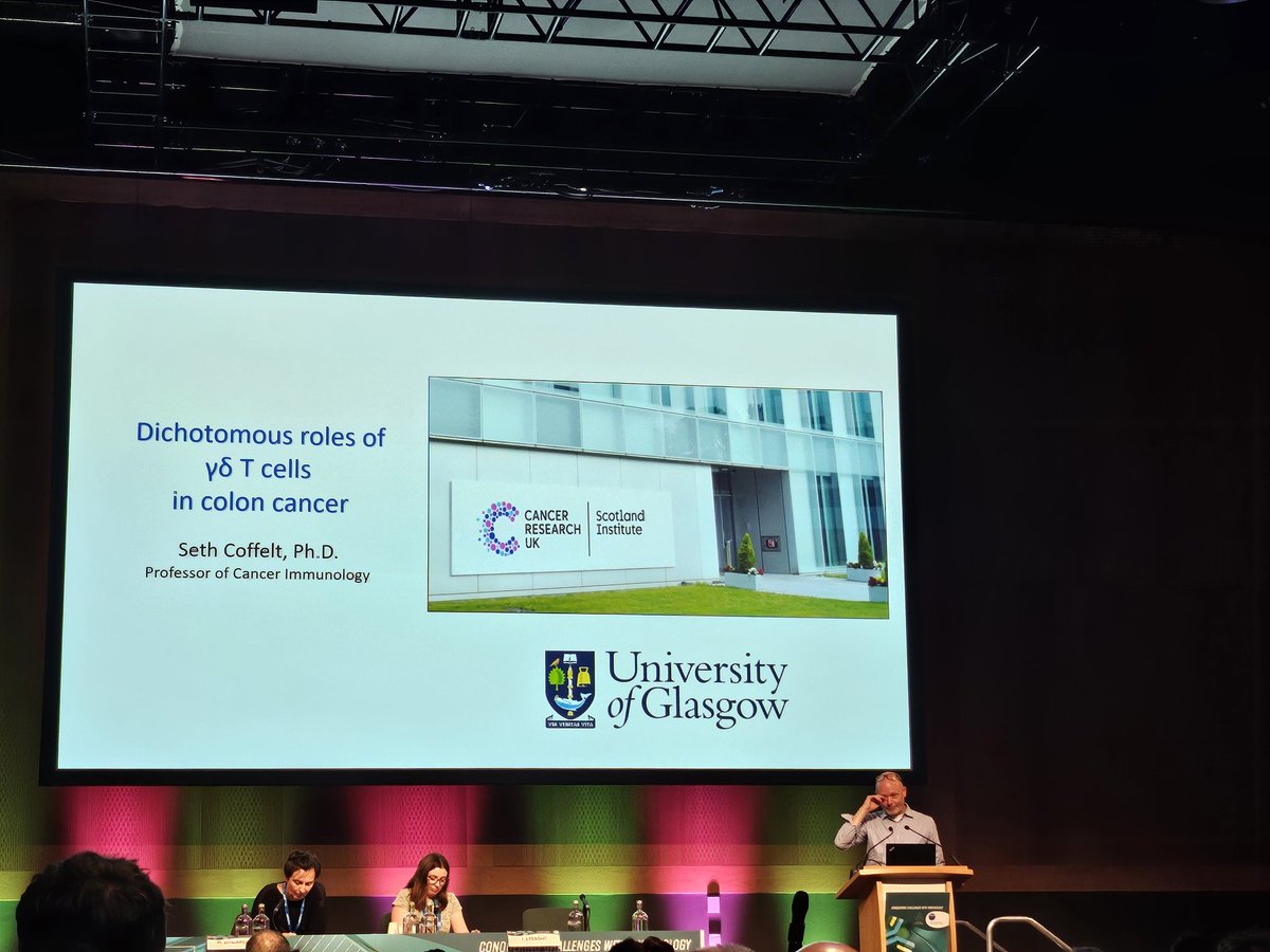 InFiberWeTrust's tweet photo. Just an AMAZING talk of @CoffeltLab about the dichotomous roles of gdT cells in colon cancer. These cells (the best ones 😍) are fascinating and promising in cancer immunology and immunotherapy. #ECI2024 #Dublin @sfiimmunologie https://t.co/xbzLdgDC0C