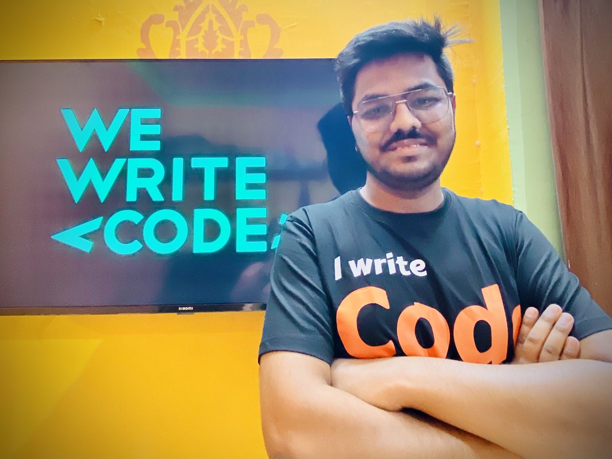 AdityaSahuDev's tweet image. 🙌 Just finished an epic journey teaching blockchain on #WeWriteCode Discord🔥, and this T-shirt👕 is the perfect cherry on top.
Massive thanks to @HiteshChoudhary for providing the platform. Honored to be part of this amazing community 🤩. Onward with code and Crypto 🪙

#Web3