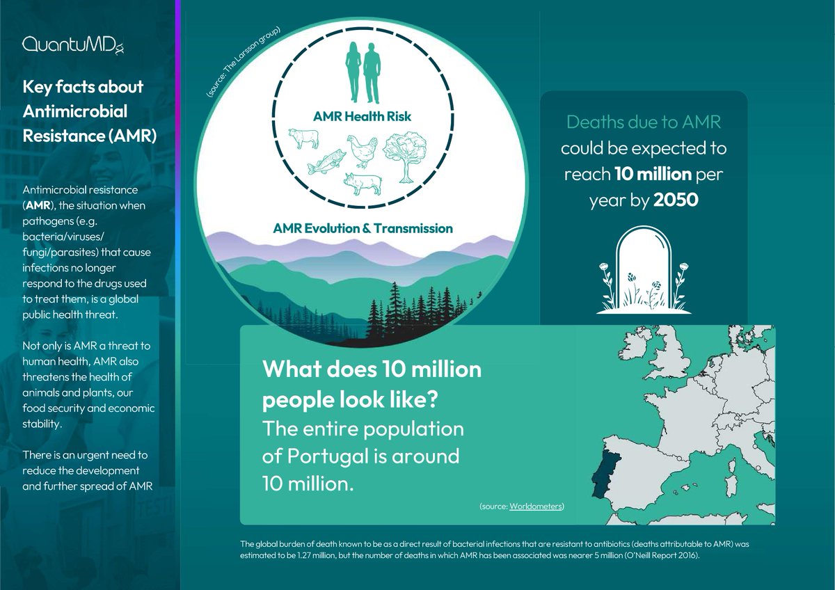 Ahead of the UN General Assembly High-Level Meeting on Antimicrobial Resistance this month, QuantuMDx have put together some key facts about antimicrobial resistance and how it is a global issue.

#AMR #UNGAHLM #GlobalHealth