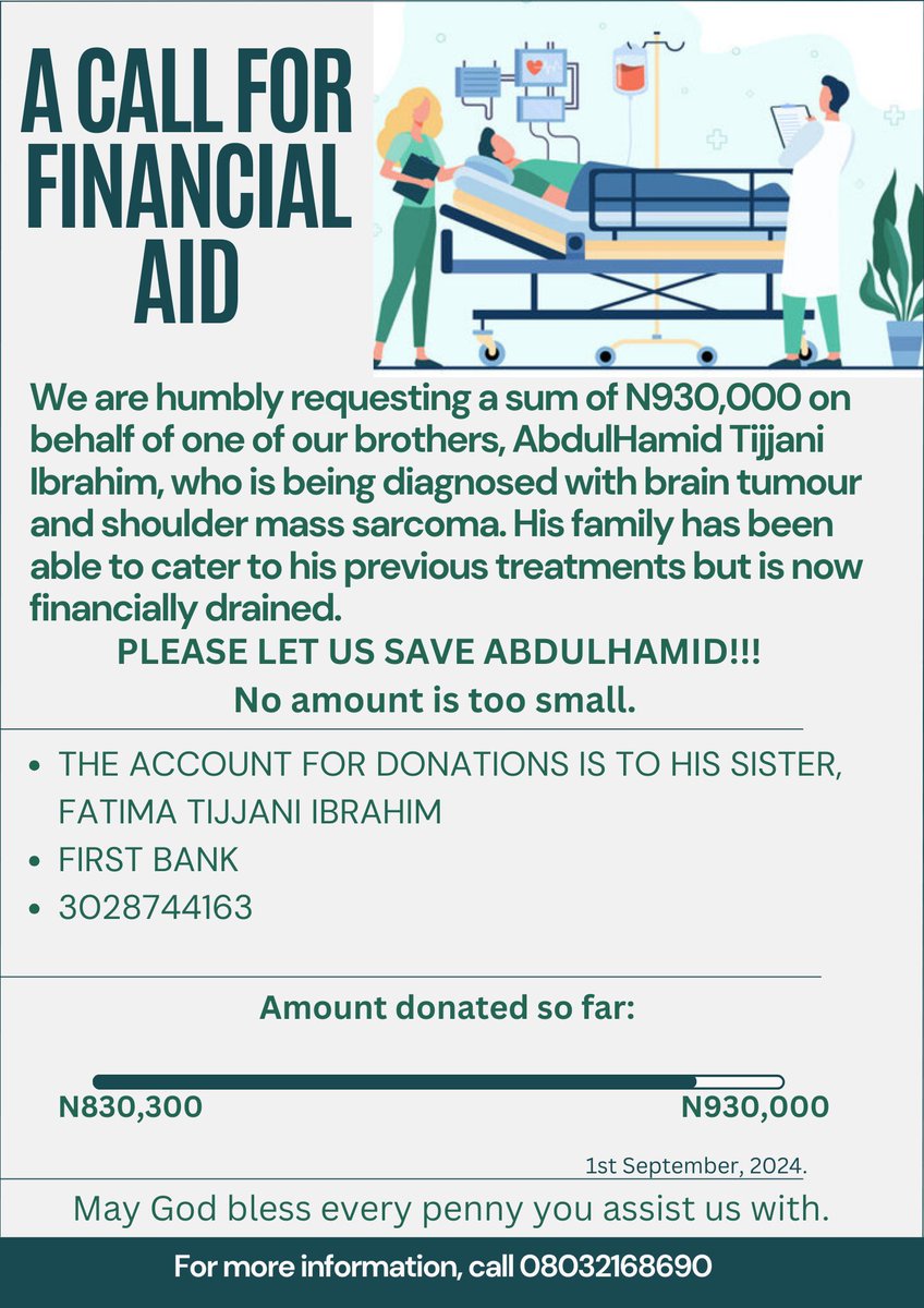 This is the latest updated flyer.
Just 99,700 more to go. 
Please free Abdulhamid from cancer. Repost when you see this. Share with people. Tag as many people as you can to this post. Thanks.
