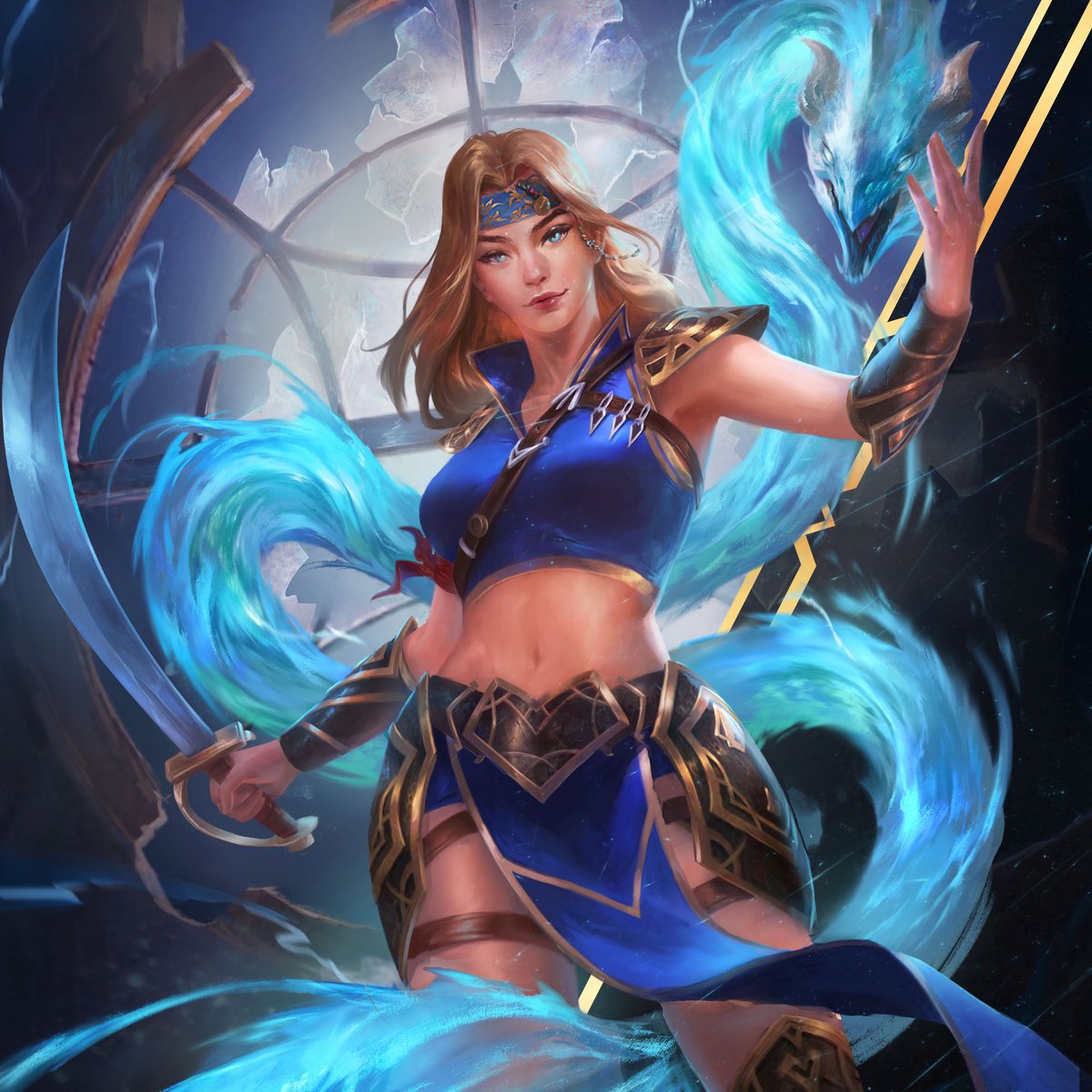CrossTheAges's tweet photo. 🗡️ Meet Honora 🗡️

If you're looking for Honora, you're likely to find her in a tavern or aboard a boat. She's playful and frivolous, but don't be fooled, behind her charming smile she's the bravest and most relentless of all the Water mages. One day she even tried to reverse the flow of a river, and if Calyps hadn't stopped her, she would have succeeded.

She is the best disciple of Calyps, the Primus of Water. Like him, she can summon a magical Water serpent to increase her own power. This familiar is called Nahor, and be careful when you meet him, he might bite you without you even noticing...

#realworldasset