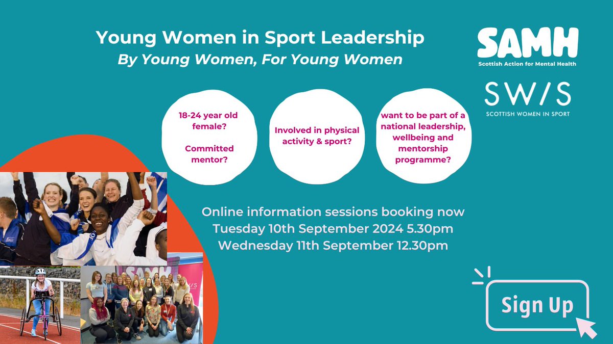Kirsty Stewart (@kirstysteww) on Twitter photo 📣We are excited to launch the 24/25 <a href="/SAMHtweets/">SAMH</a> & <a href="/ScotWomenSport/">Scottish Women In Sport</a> Young Women in Sport Leadership Programme. Info sessions sign up & applications now open📣 Info session link: forms.office.com/e/cdXswdSTby Mentee sign up: forms.office.com/e/UV6qTwWuwV Mentor sign up: forms.office.com/e/vXTGrduNpt 📣We are excited to launch the 24/25 <a href="/SAMHtweets/">SAMH</a> & <a href="/ScotWomenSport/">Scottish Women In Sport</a> Young Women in Sport Leadership Programme. Info sessions sign up & applications now open📣 Info session link: forms.office.com/e/cdXswdSTby Mentee sign up: forms.office.com/e/UV6qTwWuwV Mentor sign up: forms.office.com/e/vXTGrduNpt