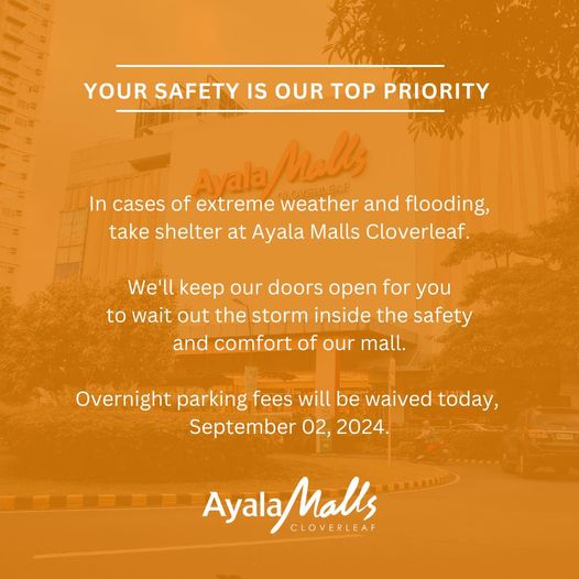 QCGov's tweet image. Public Service Advisory❗️

Magtatalaga ng waiting areas ang ilang mga mall sa lungsod para sa mga QCitizen na nangangailangan ng pansamantalang matutuluyan dahil sa ulan at matinding baha bunsod ng bagyong #EntengPH.