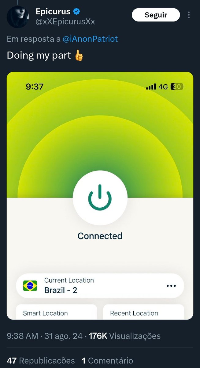Byanu's tweet photo. Maluco os gringos estão usando VPN com IP do Brasil só pra embaralhar os rastreamento do Xandão 
Kkkkkkkkkkkkkkkkkkkkkkkkkkkkkkkkkkkkkkkkkkkkkkkkkkkkkkkkkkkkkkkkkkkkkkkkkkkkkkkkkkkkkk https://t.co/Mgj3YuoHyl