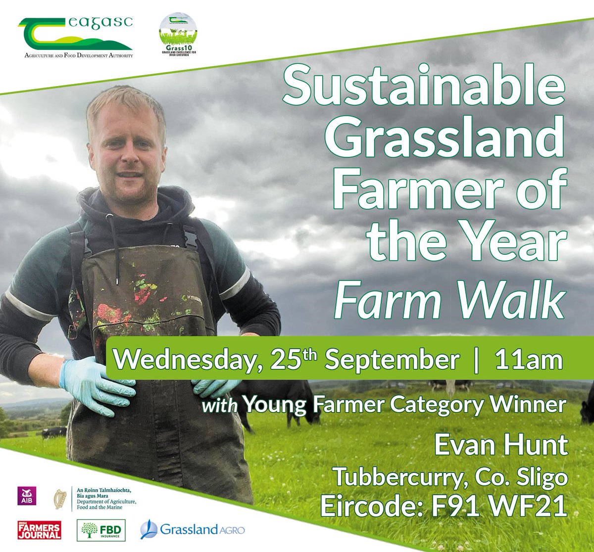 Teagasc (@teagasc) on Twitter photo Join us on Wednesday, 25 September at 11am for a Sustainable Grassland Farmer of the Year Farm Walk on the farm of the Young Farmer Category Winner, Evan Hunt, Tubbercurry, Co. Sligo.
Find out more bit.ly/3MtAL88
<a href="/TeagascGrass10/">TeagascGrass10</a> <a href="/TeagascSLD/">Teagasc Sligo Leitrim Donegal</a> Join us on Wednesday, 25 September at 11am for a Sustainable Grassland Farmer of the Year Farm Walk on the farm of the Young Farmer Category Winner, Evan Hunt, Tubbercurry, Co. Sligo.
Find out more bit.ly/3MtAL88
<a href="/TeagascGrass10/">TeagascGrass10</a> <a href="/TeagascSLD/">Teagasc Sligo Leitrim Donegal</a>