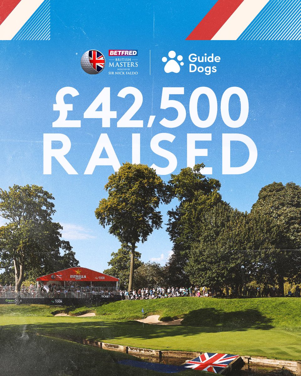 🦅 44 Eagles
⛳️ 41 Greens driven on the 10th hole

The figure raised for @guidedogsuk, donated by @betfred_official, by way of this week’s on course action at the #BetfredBritishMasters 🇬🇧
