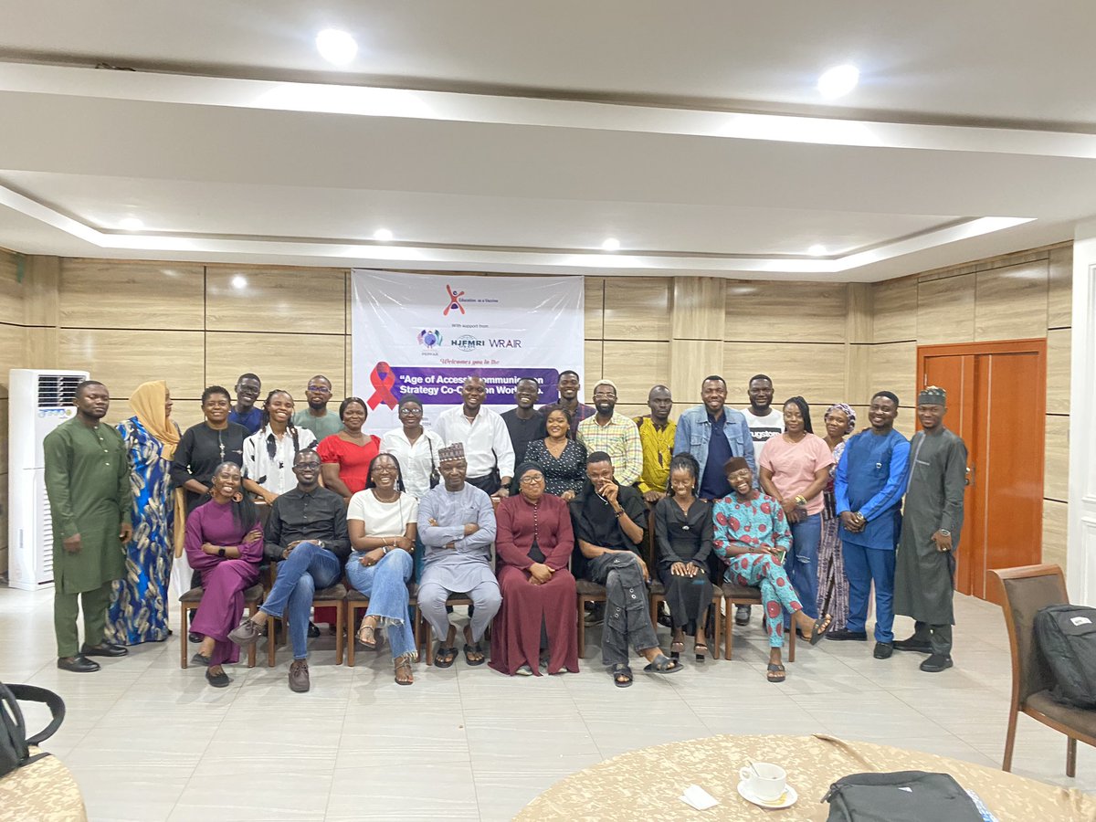 Last week, we participated in a communications co-creation workshop led by @eva_nigeria 
We joined other communications and policy advocacy experts to develop a strategic behavior change communications strategy to ensure health equity for all 

#LIFTEquity #AgeofAccess #PEPFAR
