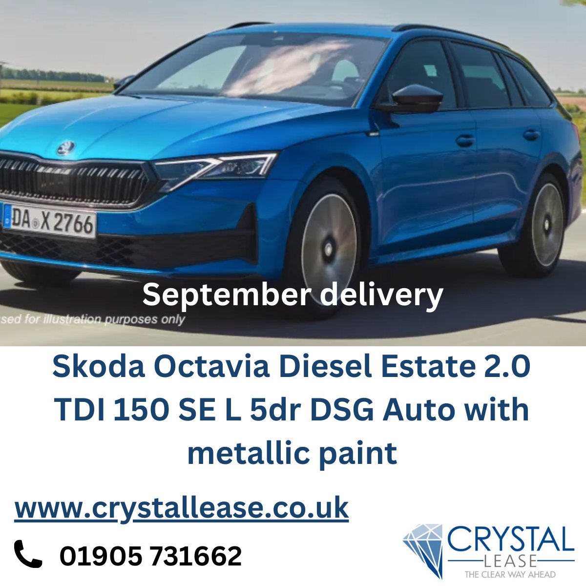 Skoda Octavia Diesel Estate 2.0 TDI 150 SE L 5dr DSG Auto

Full details here >>> crystallease.co.uk

Alternative contract lengths &amp; annual mileages available, the above offer is also accessible to private individuals, contact us for a quotation

#worcestershirehour
#carlease