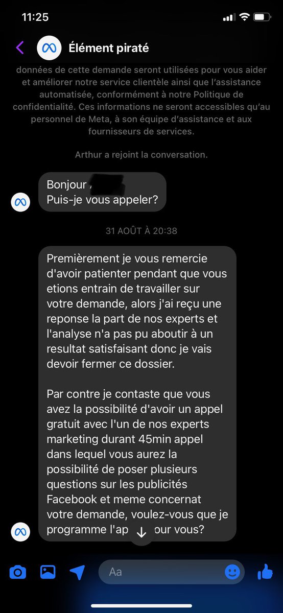 Apres des mois entier à nous battre avec le support fb pcq on s’est fait hack et qu’on a perdu 2,500€, voici leur réponse…. On a toutes les preuves en plus 🤡

<a href="/facebook/">Facebook</a> @meta <a href="/fbsecurity/">Facebook Security</a>