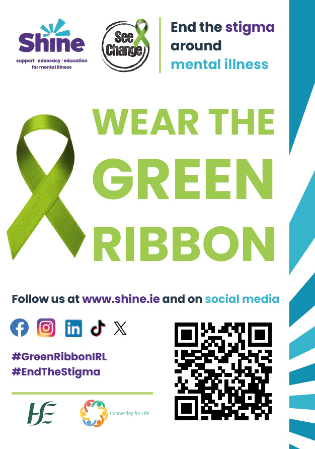 It’s time to #EndTheStigma.

The <a href="/ShineOnlineIE/">Shine</a> #GreenRibbonIRL Campaign for 2024 launches this week. Wear your ribbon to show your support.

Find the Supporters Pack and more info at seechange.ie/download-our-s…