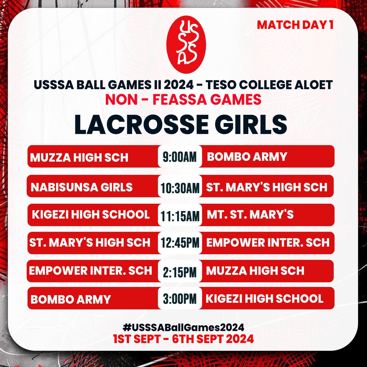Lacrosse 🥍 
Today's Menu ⌛

#USSSABallGames2024