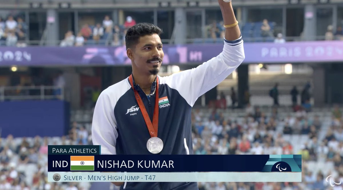 Vinayakk on X: "#Paris2024 #Paralympics #Athletics Nishad Kumar on the  podium 🥈 https://t.co/BKH7FuqHfy https://t.co/79HFsUzumk" / X