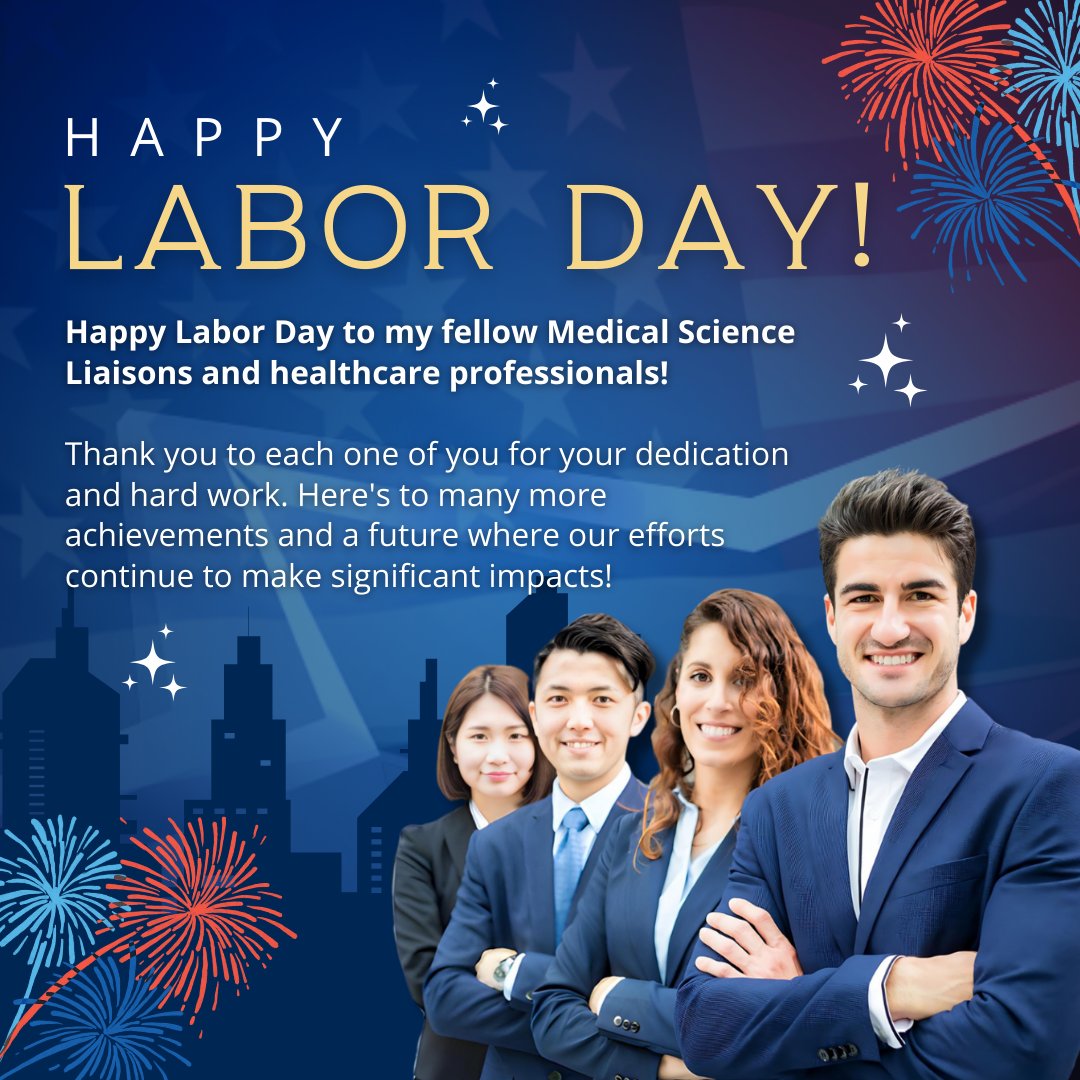 🌟 Celebrating Labor Day with gratitude to my fellow Medical Science Liaisons! 🎉 Your dedication to advancing healthcare through science is inspiring. Let's enjoy this day and reflect on our impact and the balance we strive for. #LaborDay2024 #MSLs #MedAffairsPro