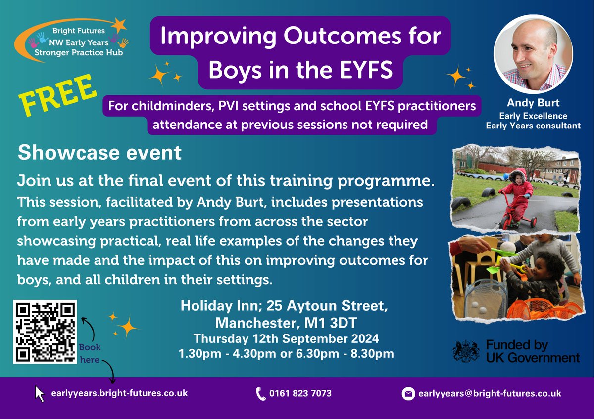 BF_EYHub's tweet image. 🌟 Join us for a FREE showcase event! Discover the real impact of practical changes on engagement and outcomes. Book your spot now: earlyyears.bright-futures.co.uk/funded-program… See you there! 👍🏼 #childminder #earlyyears #PVI