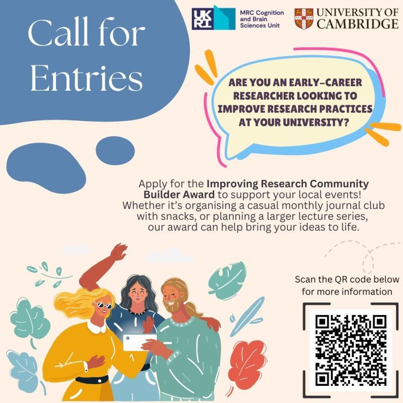 🌟 Researchers! 
Apply for the Improving Research Community Builder Award to enhance research culture @ your university. 
💡 Get £200-£800 + £150 bonus for events like journal clubs, coffee chats or lectures.

The first deadline is 10/09/24.
Learn more 👇
ow.ly/AlXb50Tc3mS