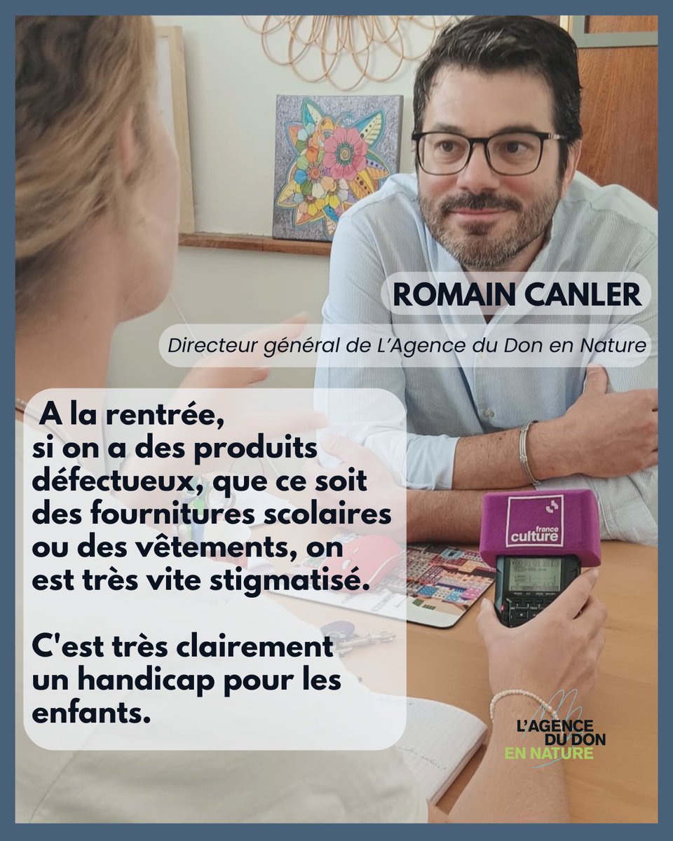 Bonne rentrée 2024 !
ITV de Romain Canler et d'une maman accompagnée bénéficiant de la rentrée solidaire : à partir de 02’20 
radiofrance.fr/franceculture/…
Merci à Sophie Rousset et son équipe pour leur accueil.
ITV Alix Champlon, France Culture.
#RentréeSolidaire #PrécaritéMatérielle