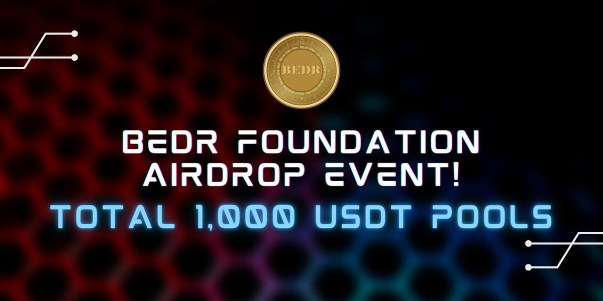 💵BEDR Airdrop Event!

You earn 2 USDT coins for doing tasks.

Link: t.me/BEDRFoundation…

This airdrop rewards will be distribute to the around October 14th for 400 lucky winners.

Top 100 referrals will get more USDT!🚀
#BEDR #BitcoinEDenRich #USDT #Airdrop