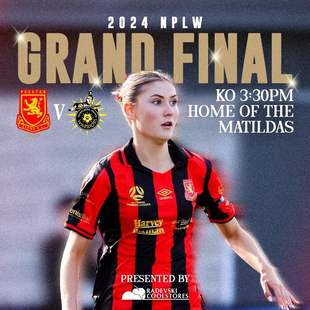 prestonlionsfc's tweet photo. History will be made this Saturday, as our Lionesses play in their first ever NPLW Grand Final against Heidelberg United at the Home of The Matildas 🔥

Purchase here: https://t.co/Te8LOkEbeZ

#PridePassionPreston https://t.co/HJKCXnw2mU