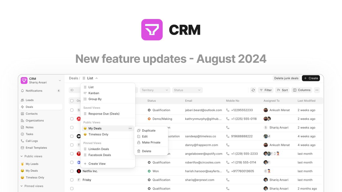 Your CRM experience just got smoother and more intuitive! 😎💫

Last month, we worked hard to refine designs and fix workflow bugs to enhance your overall experience. Check out our latest product updates to know what's new: frappe.io/blog/product-u…

Ready to experience a more