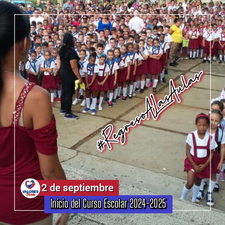 ValoresTeam1's tweet photo. ✨De rojo 🔴, azul 🔵 y blanco⚪; con pañoletas y distintivos se llenarán desde hoy, las calles de Cuba.

😁 La alegría de algunos, 😳 el temor de los nuevos y 👍 la convicción de muchos marcarán este #RegresoALasAulas.

El inicio del curso escolar es una fiesta.
#ValoresTeam🕊 https://t.co/1Pucy1Kd11