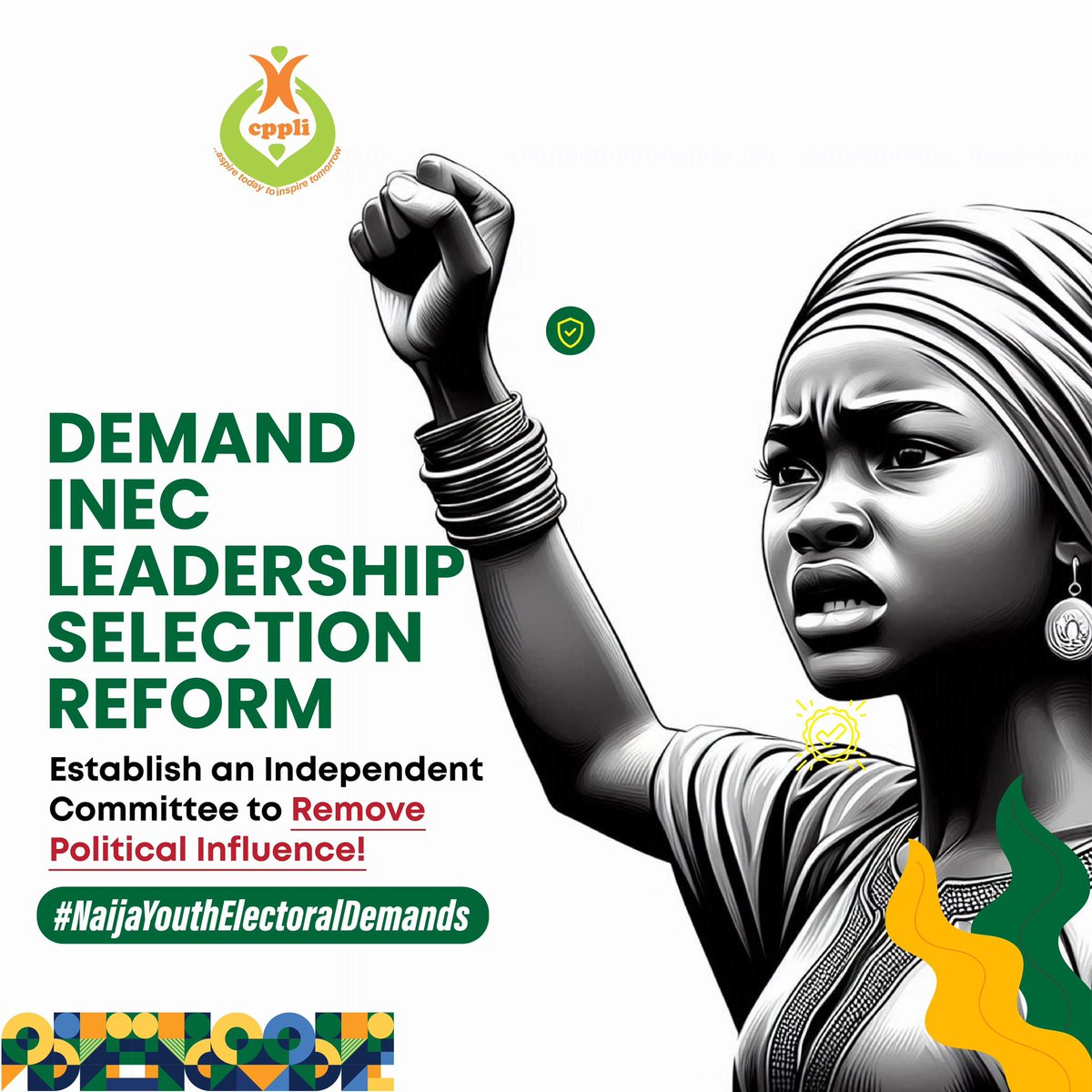 🔊 It’s time to reform the INEC leadership selection process! Let's push for an independent committee to nominate INEC leaders—free from political influence. Together, we can ensure a truly impartial electoral body that serves all Nigerians. 🇳🇬 #NaijaYouthElectoralDemands