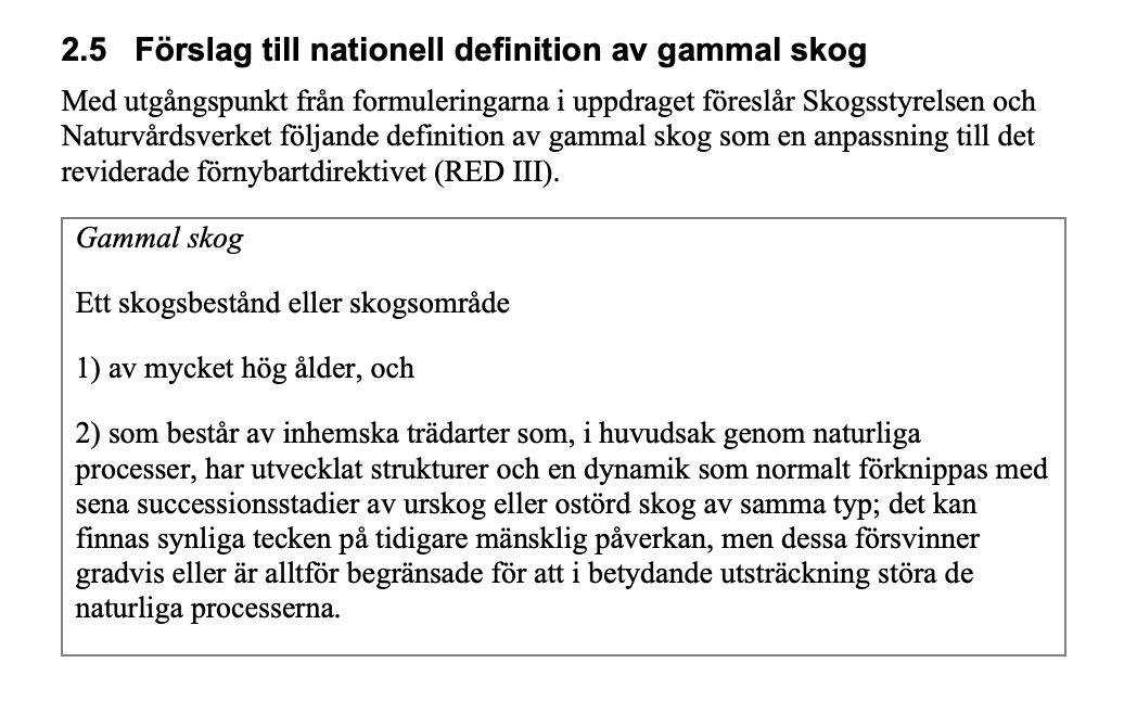 pholmgren's tweet photo. Vad är gammal skog?
24 sidor trassligt & bedömningsberoende definitionsförslag av @Skogsstyrelsen Landar ungefär rätt på totalen
Men @naturvardsverk har avvikande mening, vill ha #olika definitioner för olika EU-regler. Myndighet med mycket egen vilja..
https://t.co/lxoh7zYj79 https://t.co/ZFhmqD1a4Y