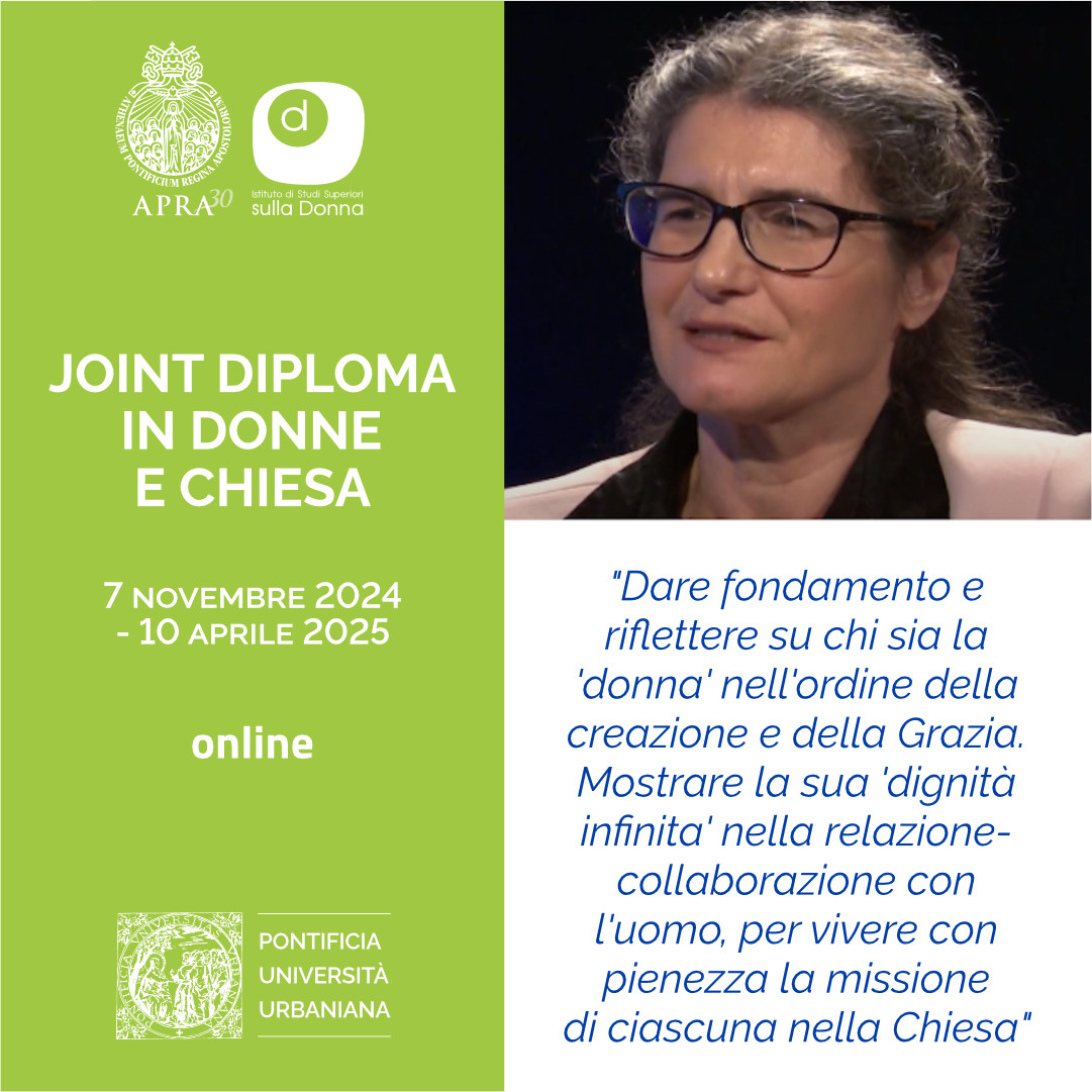 UniSantaCroce's tweet photo. Joint Diploma in #Donne e #Chiesa
Lorella Congiunti, docente presso la Pontificia Università #Urbaniana sarà uno dei #relatori del prossimo ”Joint Diploma in #Donne e #Chiesa” che prenderà avvio il 7 #novembre 2024.
Per maggiori informazioni: https://t.co/yHhivaWt4a https://t.co/MZ9iGIUUVa