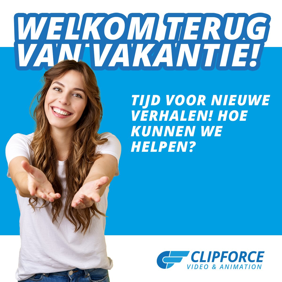 Clipforce's tweet image. Welkom terug van vakantie! 

Tijd voor nieuwe verhalen! Hoe kunnen we helpen?

#videoproductie #verhalenvertellen #contentproductie #animaties #videocommunicatie #videomarketing