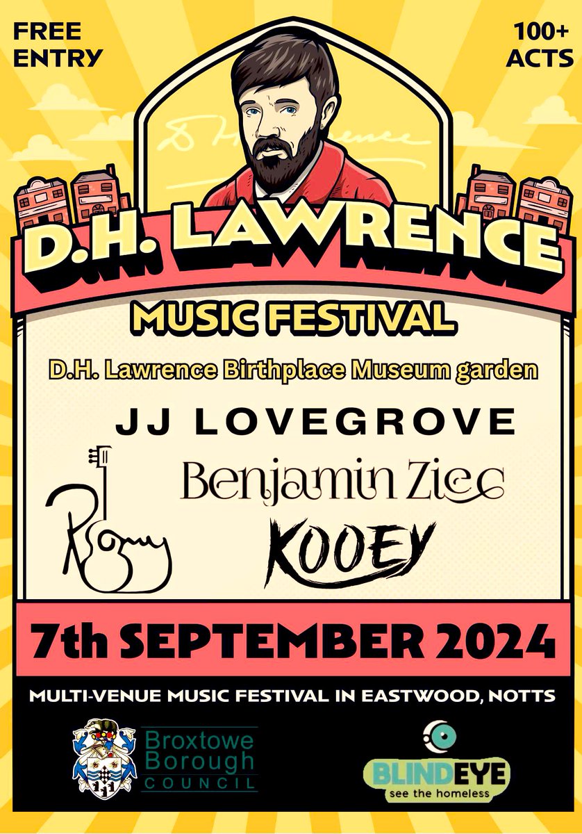 Thrilled to be headlining the D.H Lawrence Birthplace Museum stage at this year’s #DHLawrence Festival. Come see me at 3pm &amp; click the link to find who, where &amp; when you can see over 100 live acts for FREE next Saturday ✨ linktr.ee/d.h.lawrence.m…