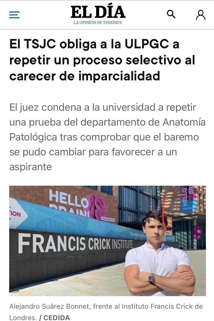 Día 2 de septiembre.
“Bienvenid@s al nuevo curso académico e investigador”

Tu lucha <a href="/BonnetSuarez/">Dr Alejandro Suárez Bonnet</a> es la lucha contra este sistema endogámico y perverso que lacra la salud mental, la relaciones familiares, laborales y económicas.

eldia.es/sociedad/2024/…

eldia.es/sociedad/2024/…