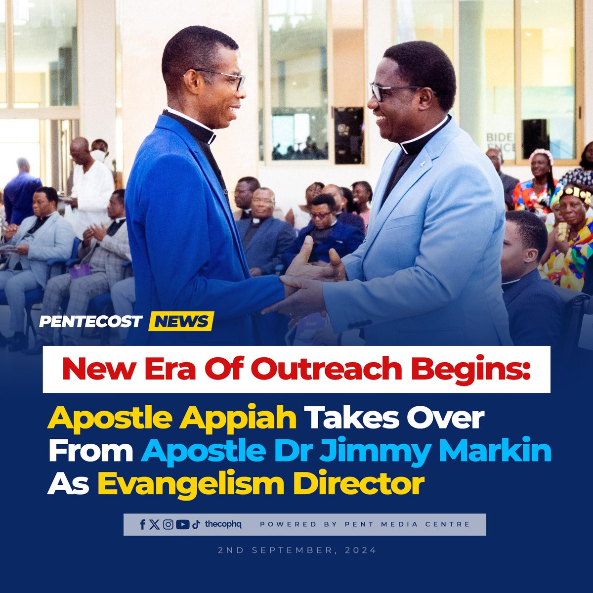 A new era of evangelism began in <a href="/thecophq/">The Church of Pentecost</a> on Sunday, September 1, 2024, as Apostle Emmanuel Kwasi Appiah was officially inducted into office as the new Director of the Evangelism Ministry, 

1/2